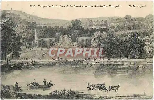 Cartes postales Vue generale du Parc de Saint Cloud avant la revolution Francaise