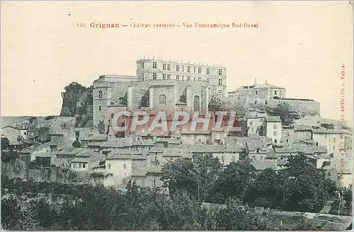 Cartes postales Grignan Chateau restaure Vue panoramique Sud Ouest