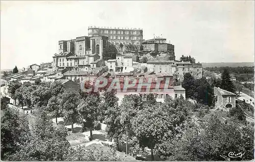 Moderne Karte Grignan (Drome) Vue generale et le Chateau