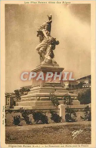 Cartes postales Les Plus Beaux Sites des Alpes Digne les Baine (B A) Le Monument aux Morts pour la France