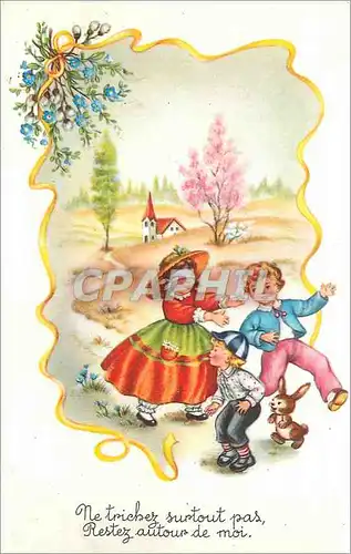 Cartes postales moderne Enfants Lapin