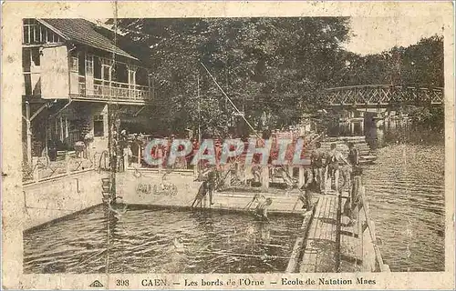 Cartes postales Caen Les bords de l'Orne Ecole de Natation Maes
