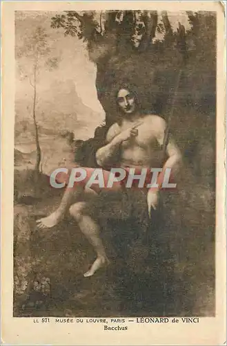Cartes postales Musee du Louvre Paris Leonard de Vinci Bacchus