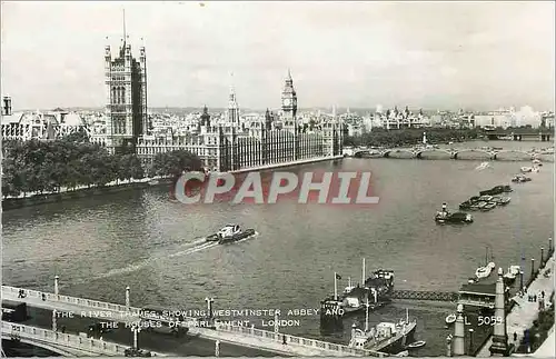 Moderne Karte The River Thames Showing Westminster Abbey And The Houses of Parliament London Finely situated o