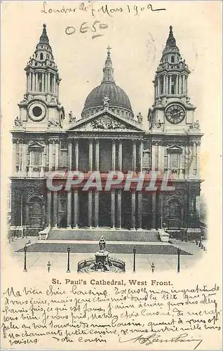 Cartes postales St Paul's Cathedral West Front London