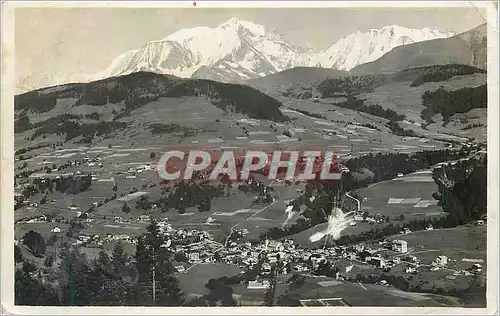 Cartes postales moderne Megeve Vue generale et le Mont Blanc