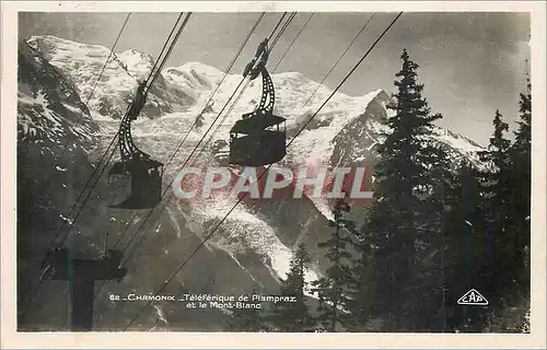 Cartes postales moderne Chamonix Teleferique de Plampraz et le Mont Blanc