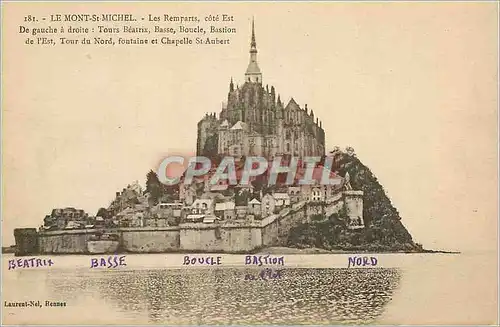 Ansichtskarte AK Le Mont St Michel Les Remparts conte Est De gauche a droite Tour Beatrix Basse Boucle Bastion de