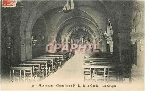 Cartes postales Marseille Chapelle de N D de la Garde La Crypte