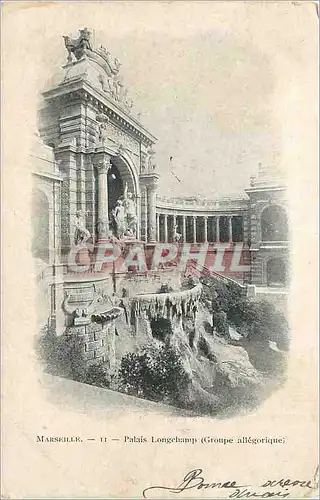 Cartes postales Marseille Le Palais Longchamp (Groupe allegorique)