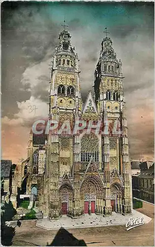 Moderne Karte Tours Cathedrale Saint Gatien