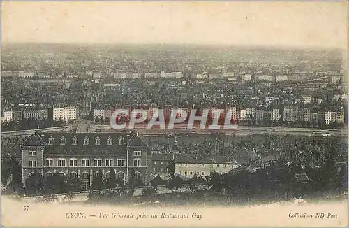 Cartes postales Lyon Vue Generale prise du Restaurant Gay