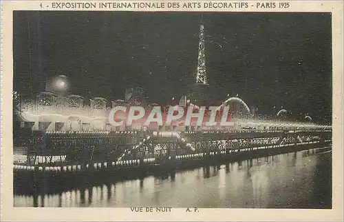 Cartes postales Exposition internationale des Arts decoratifs Paris 1925 vue de nuit