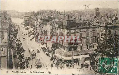 Ansichtskarte AK Marseille La Cannebiere Tramway