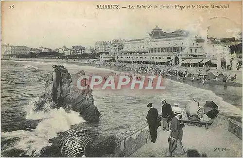 Cartes postales Biarritz Les Bains de la Grande Plage et le Casino Municipal