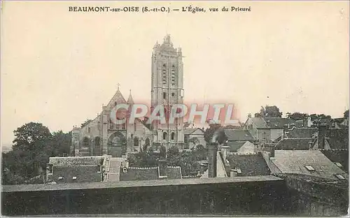 Cartes postales Beaumont sur Oise (S et O) L'Eglise vue du Prieure