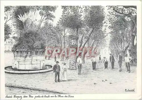 Cartes postales moderne Saint Tropez 1900 Une partie de boule sur la Place des Lices