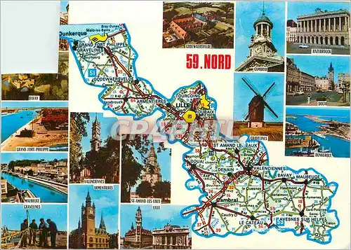 Cartes postales moderne Nord Multi vue