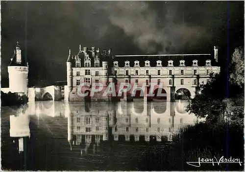 Cartes postales moderne Chenonceaux (I et L) Le Chateau pendant le Spectacle Son et Lumiere