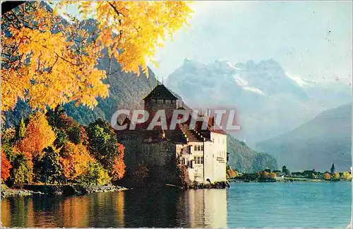 Cartes postales moderne Lac Leman Chateau de Chillon et les Denis