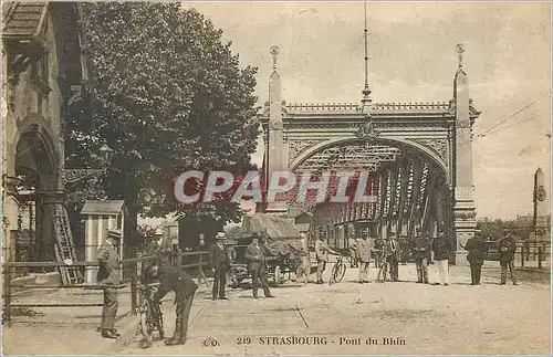 Ansichtskarte AK Strasbourg Pont du Rhin Velo Cycle Gendarmes