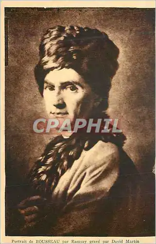 Cartes postales Portrait de Rousseau par Ramsay grave par David Martin