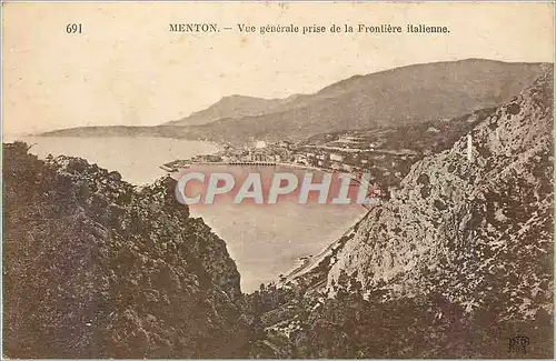Cartes postales Menton Vue generale prise de la Frontiere italienne
