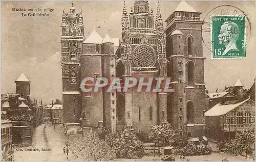 Cartes postales Rodez sous la neige La Cathedrale
