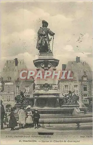 Cartes postales Charleville Statue de Charles de Gonzague Enfants