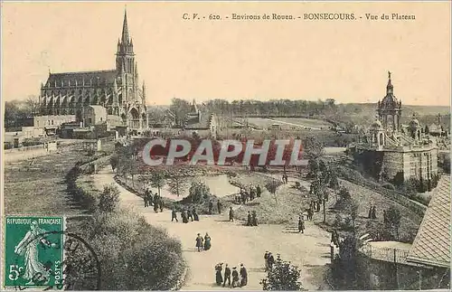 Cartes postales Environ de Rouen Bonsecours Vue du Plateau