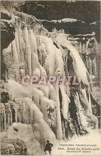 Cartes postales Frontiere Franco Suisse Saut sud Doubs gele Hauteur 27 metres