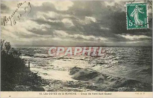 Cartes postales Les Cotes de la Manche Coup de Vent Sud Ouest