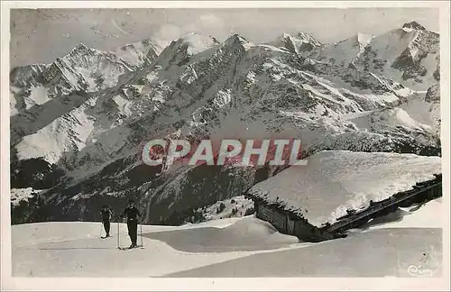 Moderne Karte Les Contamines (Hte Say) La Chaine du Mont Blanc Ski