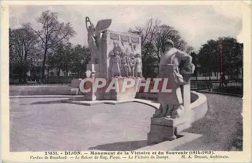 Cartes postales Dijon Monument de la Victoire et du Souvenir (1914 1918) Verdun de Bouchard Le Retour de Eug Pir