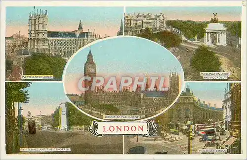 Cartes postales London Westminster Abbey Wellington Arch and Piccadilly Whitehall