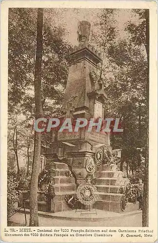 Cartes postales Metz Monument des 7000 Soldats Francais au Cimetiere Chambiere Militaria