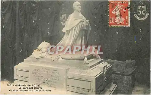 Cartes postales Cathedrale de Rodez Le Cardinal Bourret (Statue marbre par Deny Puech)