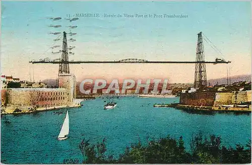 Ansichtskarte AK Marseille Entree du Vieux Pont et le Pont Transbordeur