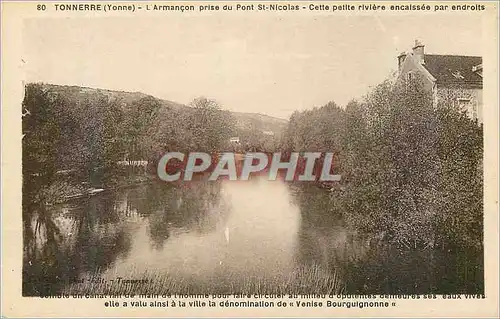 Ansichtskarte AK Tonnerre (Yonne) L'Armancon prise du Pont St Nicolas Cette petite riviere encaissee par endroits