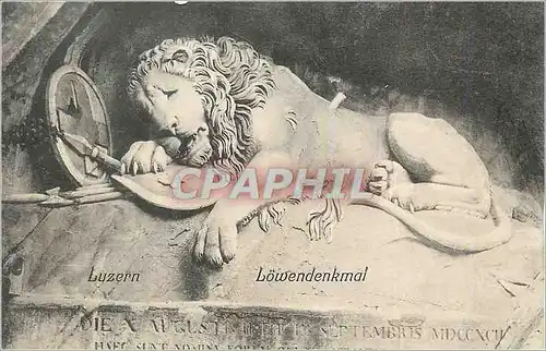 Ansichtskarte AK Luzern Lowendenkmal Statue Lion