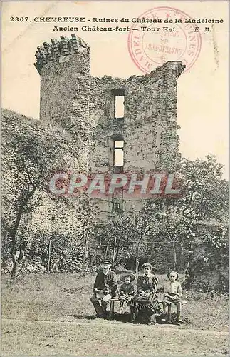 Cartes postales Chevreuse Ruines du Chateau de la Madelaine Ancien Chateau fort Tour Est Enfants