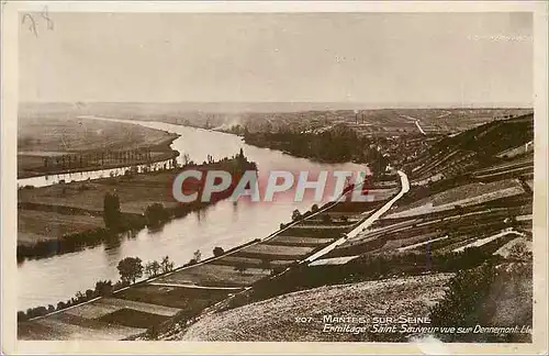 Moderne Karte Mantes Sur Seine Ermitage Saint Sauveur vue sur Dennemont