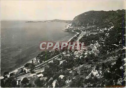 Moderne Karte Eze Sur Mer Vue general et le Cap Ferrat