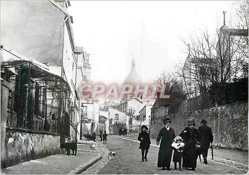 Cartes postales moderne Paris 1900 Promenade Dominicale Rue de l'Abreuvoir a Montmartre