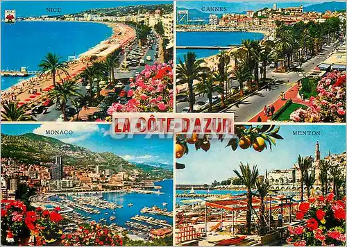 Cartes postales moderne Nice Cannes Monaco Menton
