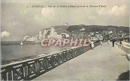 Ansichtskarte AK Etretat Vue sur la Falaise d'Amont (prise de la Terrasse d'Aval)