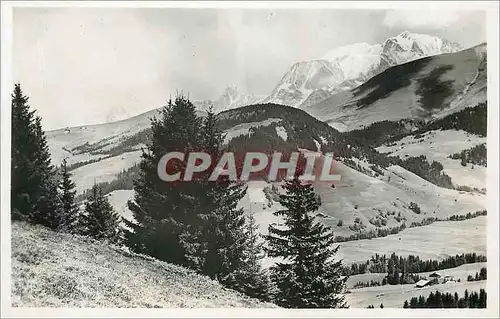 Cartes postales moderne Megeve Le Mont Blanc et les Aiguilles vu de Rochebrune