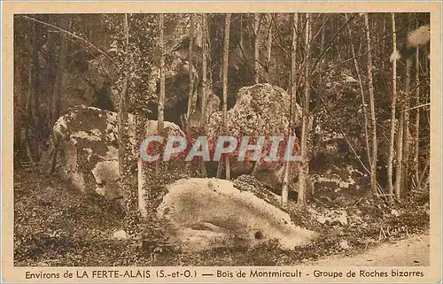 Cartes postales Environs de la Ferte Alais (S et O) Bois de Montmirault Groupe de Roches bizarres