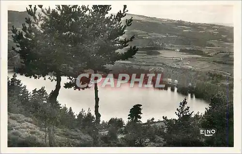 Moderne Karte Lac d'Issarles (Ardeche) Paysage a contre Jour