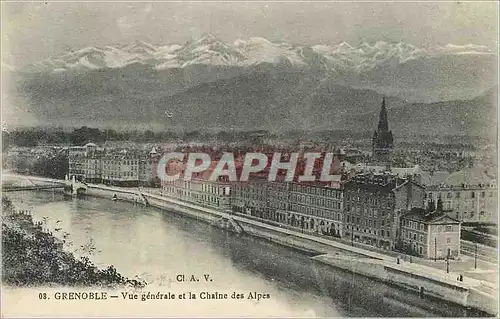 Ansichtskarte AK Grenoble Vue generale et la Chaine des Alpes